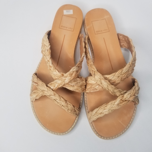 DOLCE VITA Nebi Woven Raffia Slide Braided Strap Sandal - Picture 8 of 8